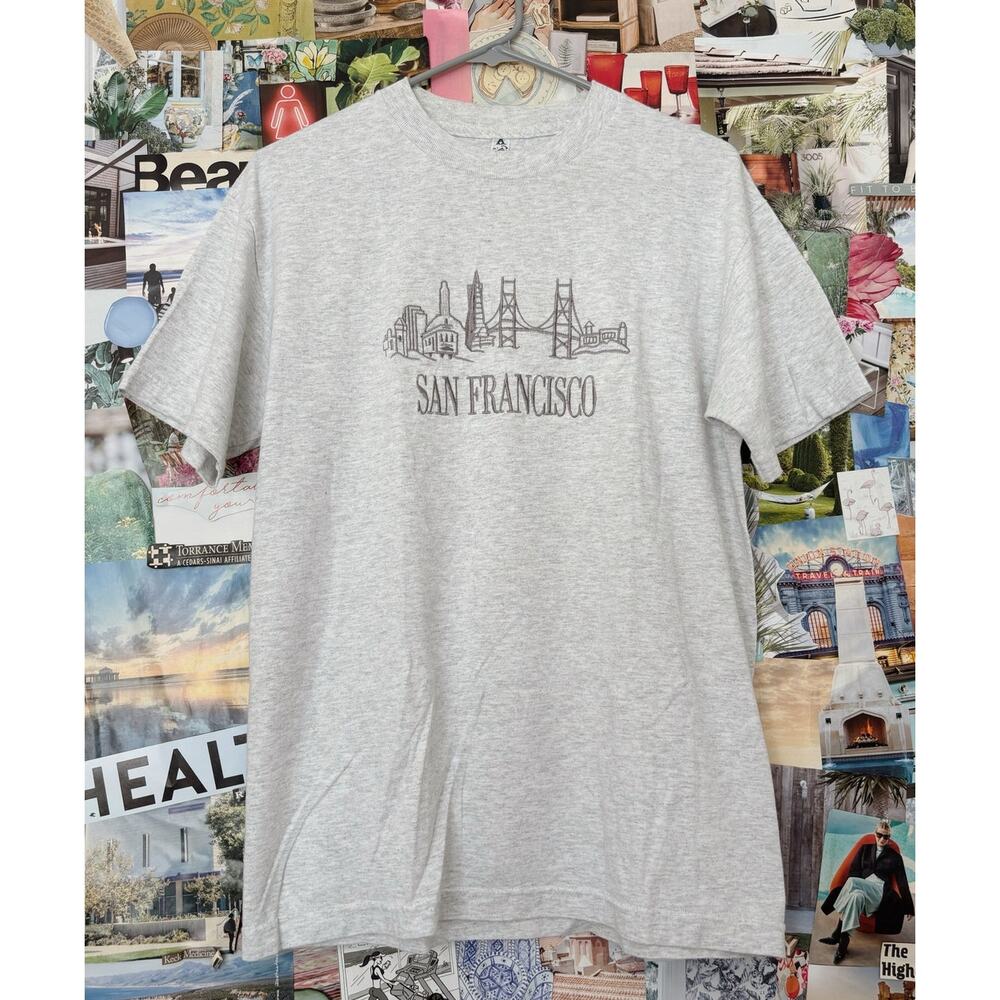 Light Grey San Francisco Crewneck Cotton T-Shirt M